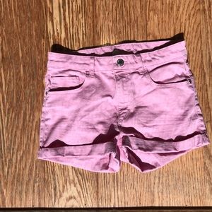 Pink denim shorts